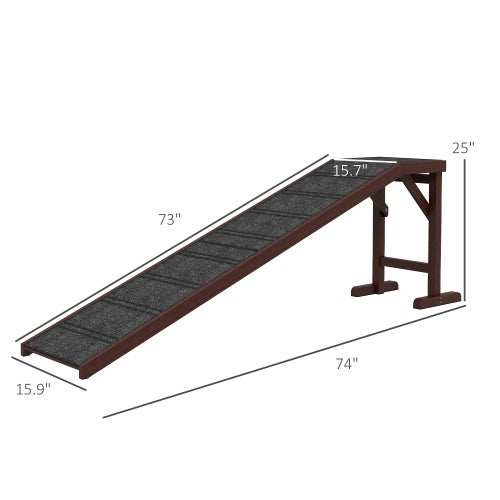 PawHut Dog Ramp for Bed - Non-Slip Carpet Pet Ramp