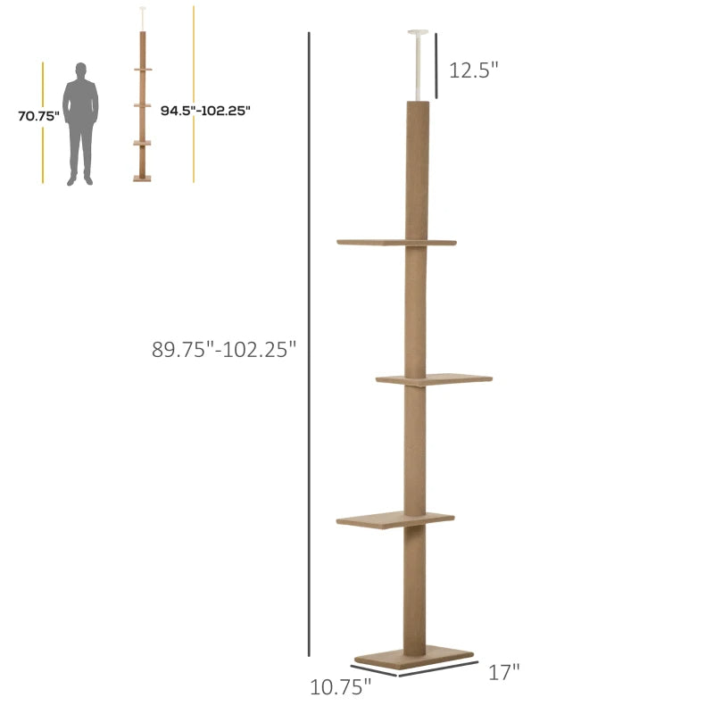 Cat Tree - Floor to Ceiling 8.5 Ft Climbing Tower