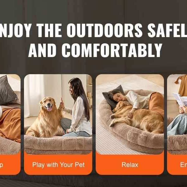 Giant Human Dog Bed - 72" Washable for Adults & Large Dogs