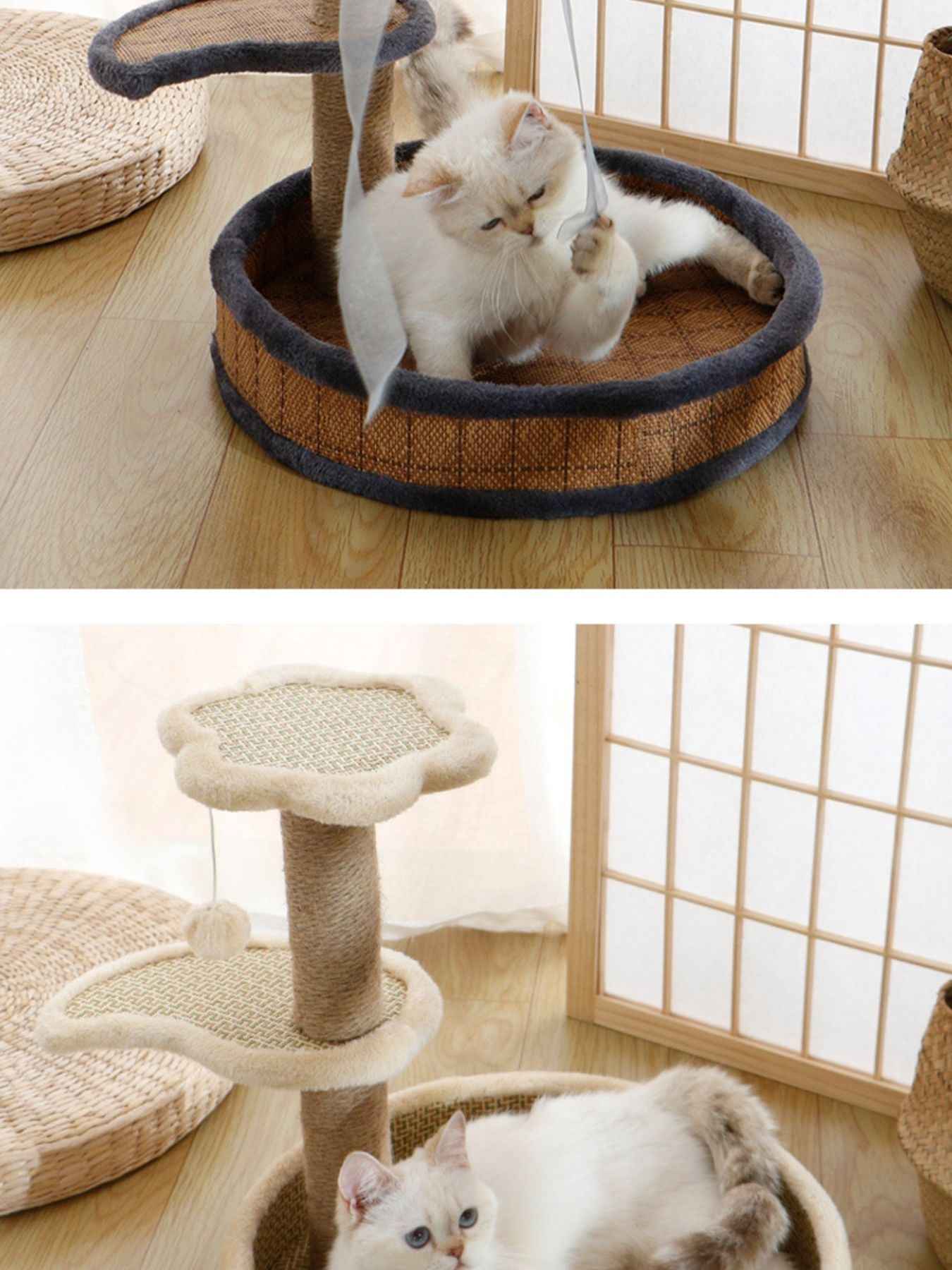 Cat Scratching Post with Bed - Sisal Tower and Toy