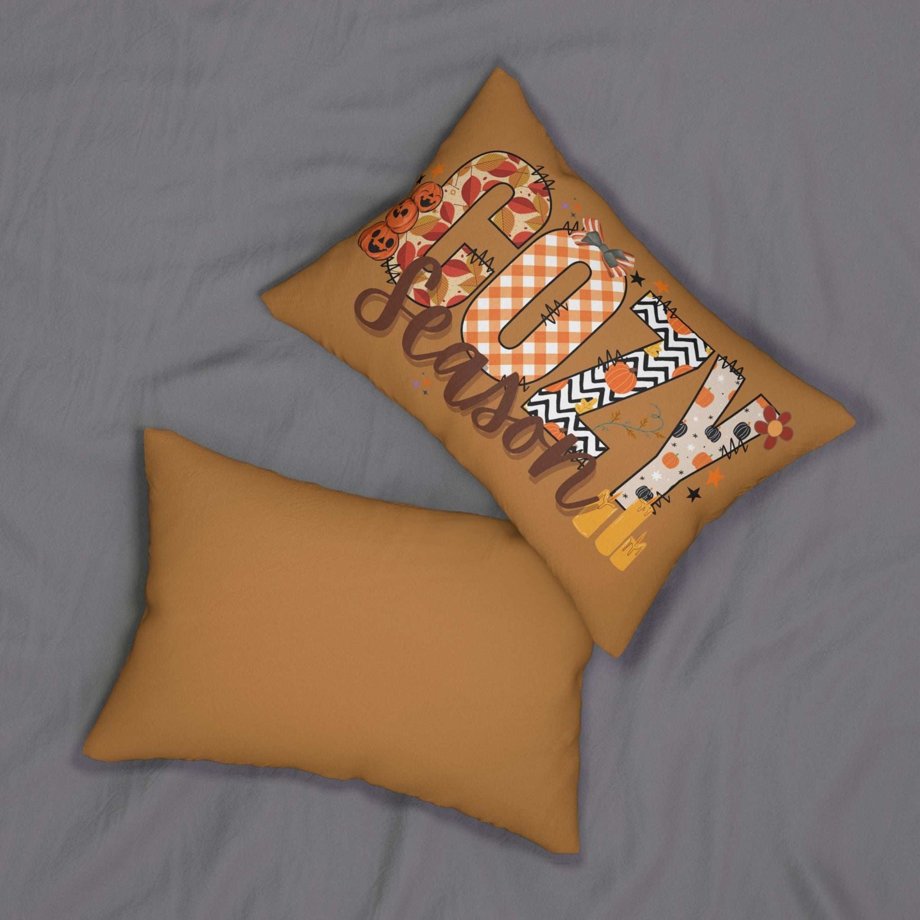 Fall Lumbar Pillow - Cozy Season Autumn Decor Thanksgiving