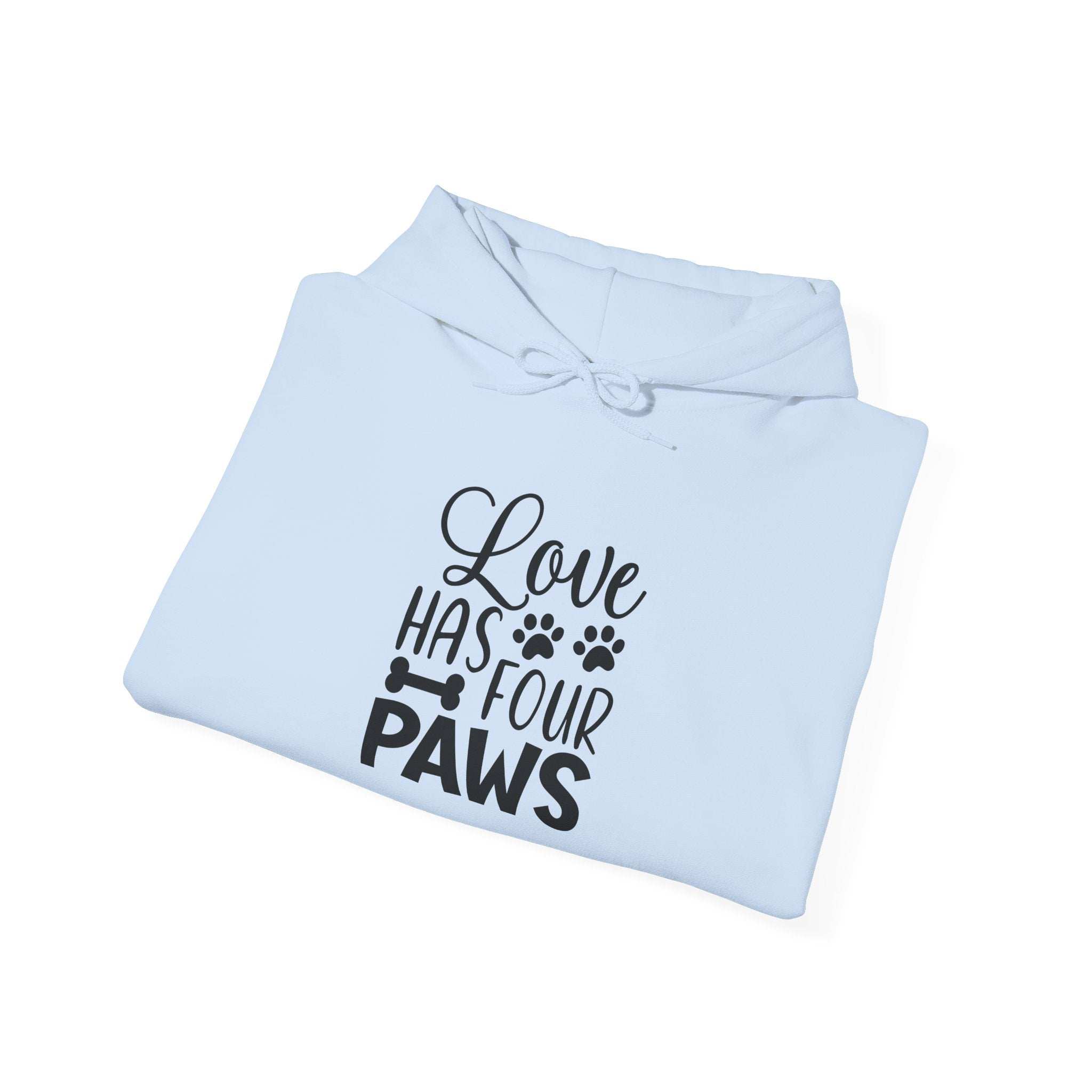 Love Has Four Paws Hoodie – Cozy Unisex Sweatshirt for Pet Lovers