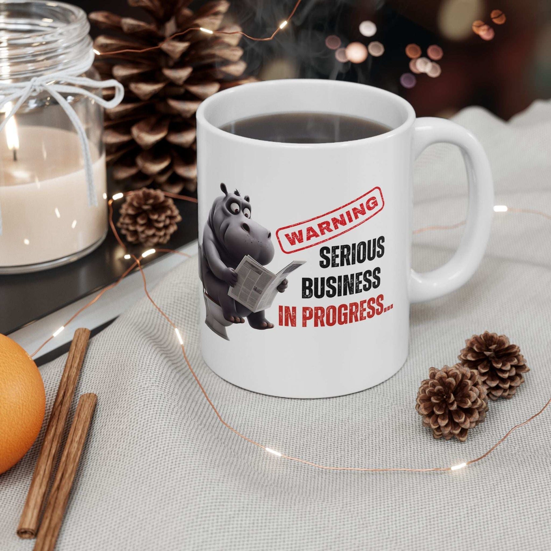 Funny Toilet Humor Ceramic Mug - 11oz & 15oz Coffee Cup for Adults