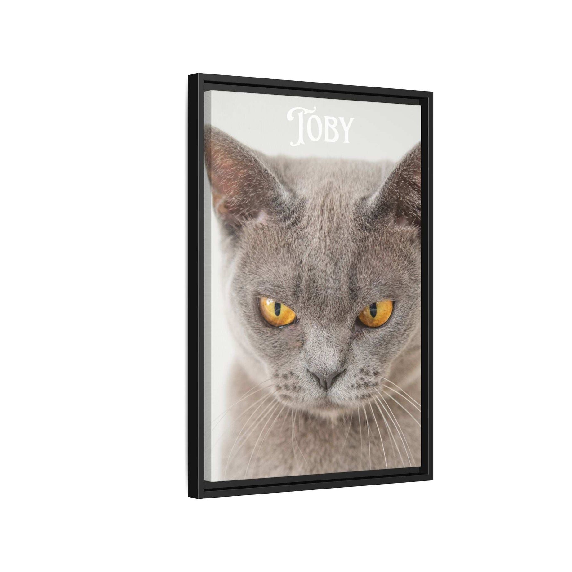 Personalized Photo Wall Art - Framed Matte Canvas Print for Pet Lovers - Customizable Name Print