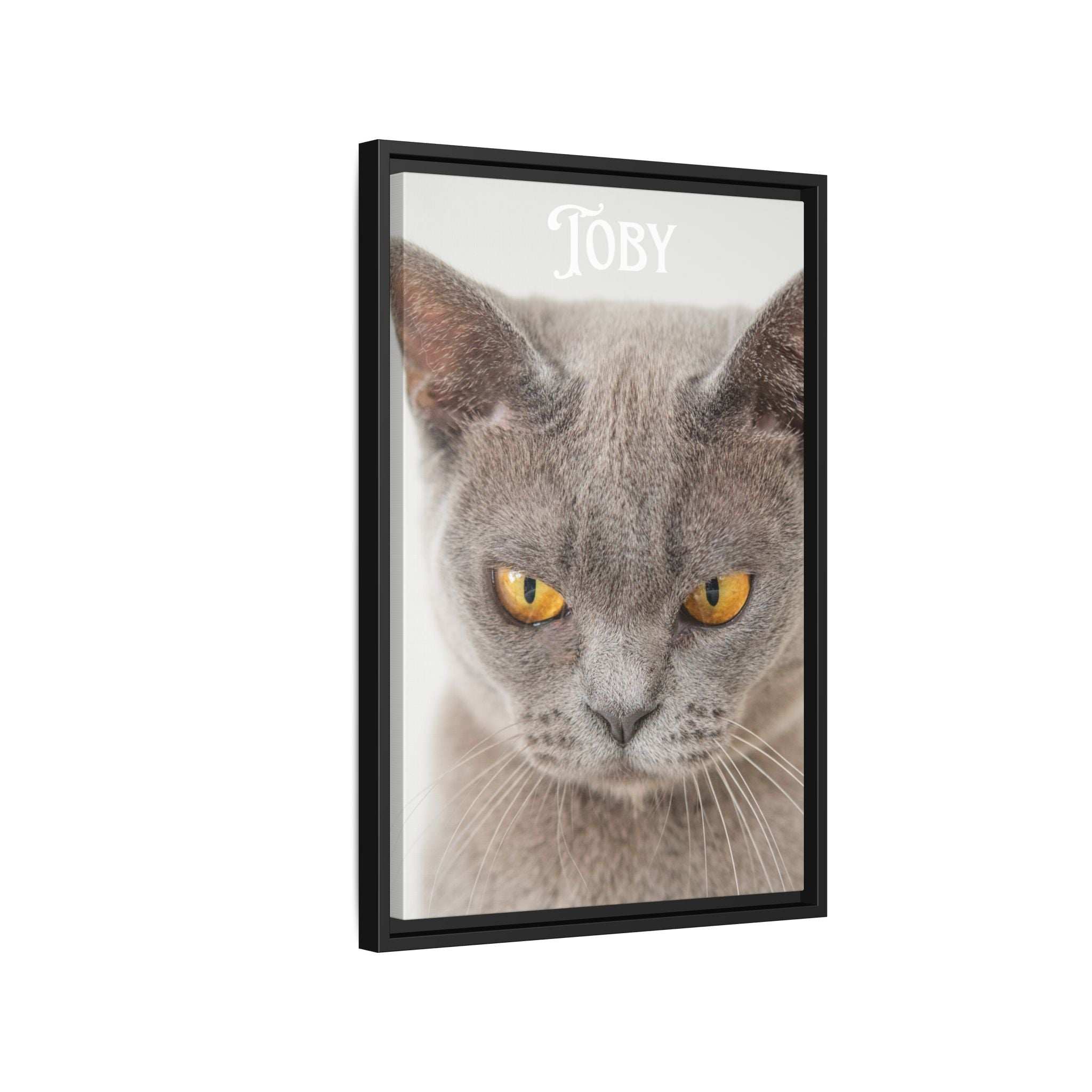 Personalized Photo Wall Art - Framed Matte Canvas Print for Pet Lovers - Customizable Name Print