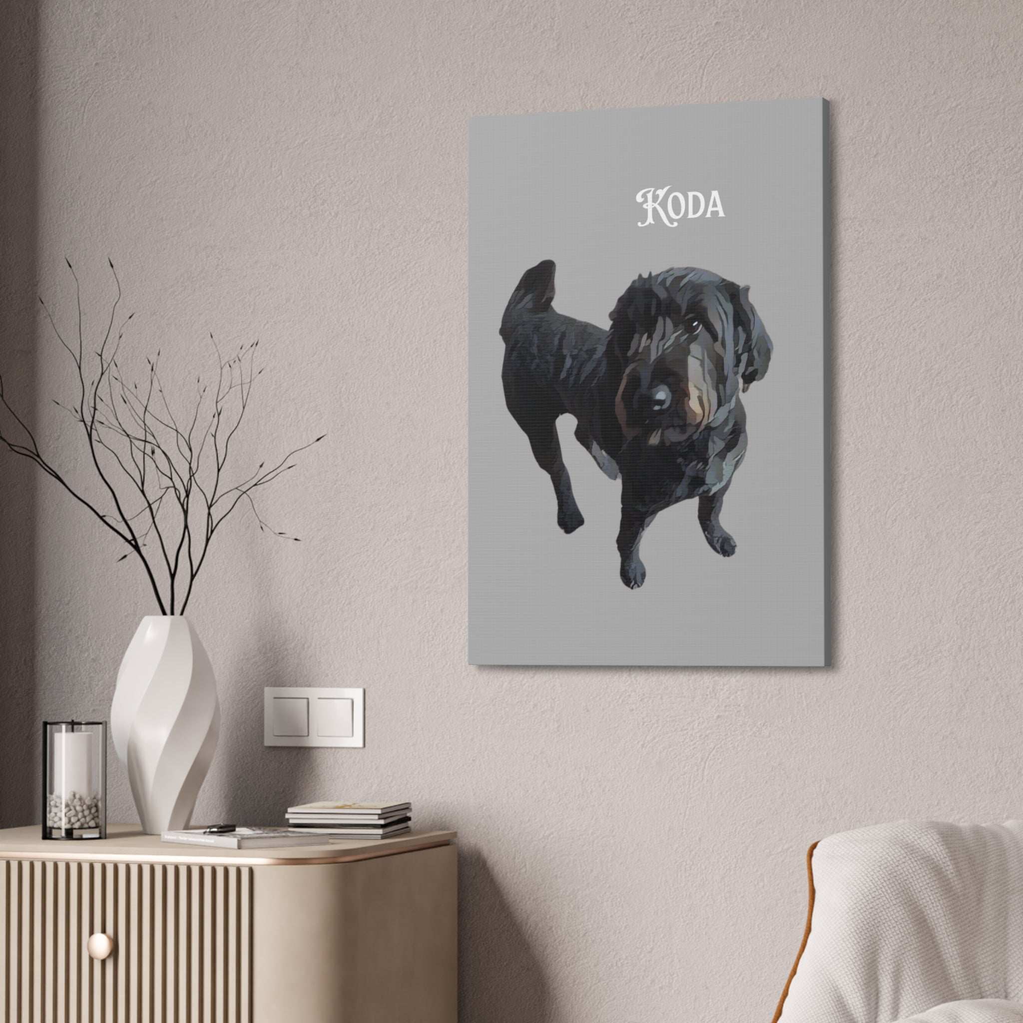 PAW-sonalized Light Grey Canvas Print | Upload Photo~Choose size