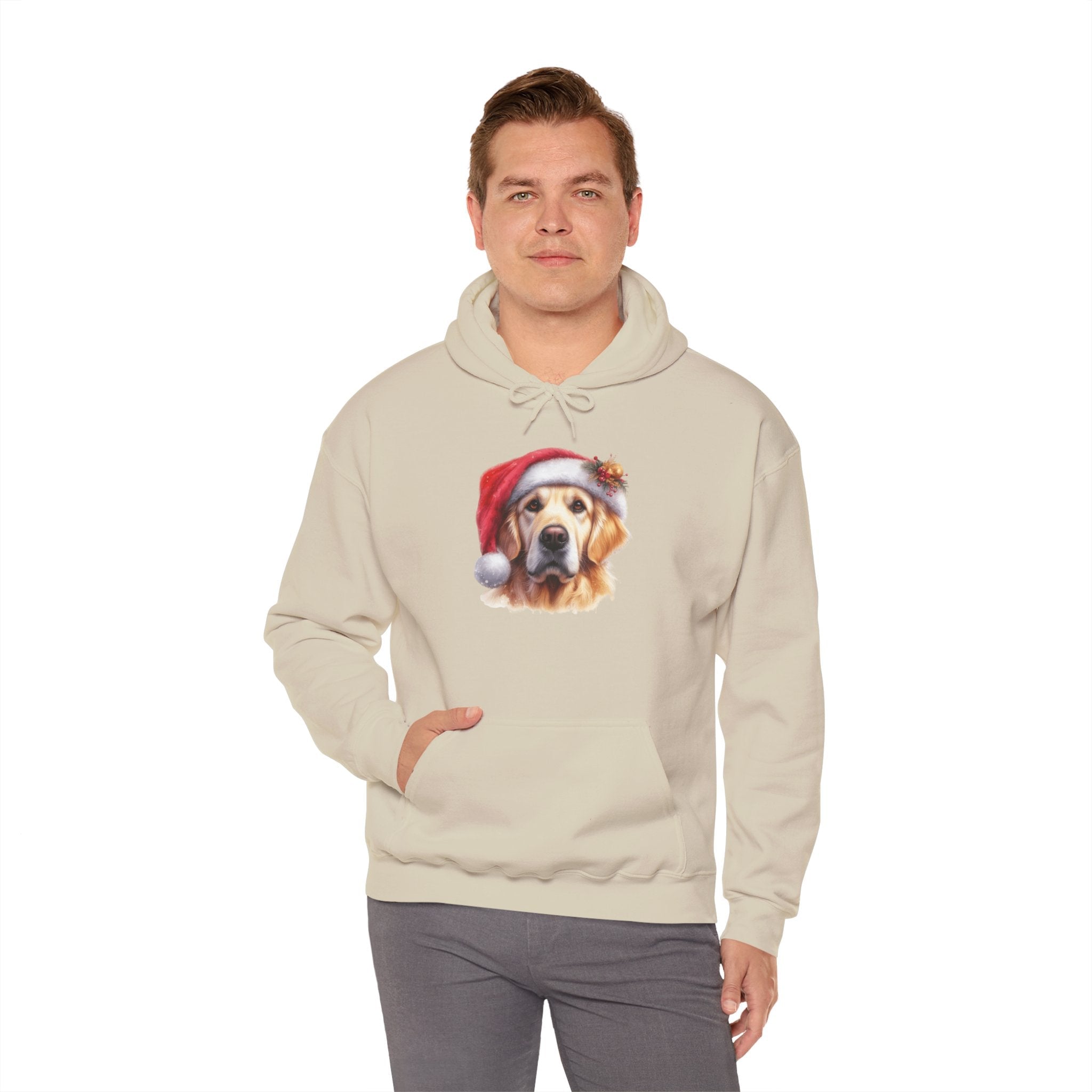 Christmas Hoodie - Golden Retriever in Santa Hat