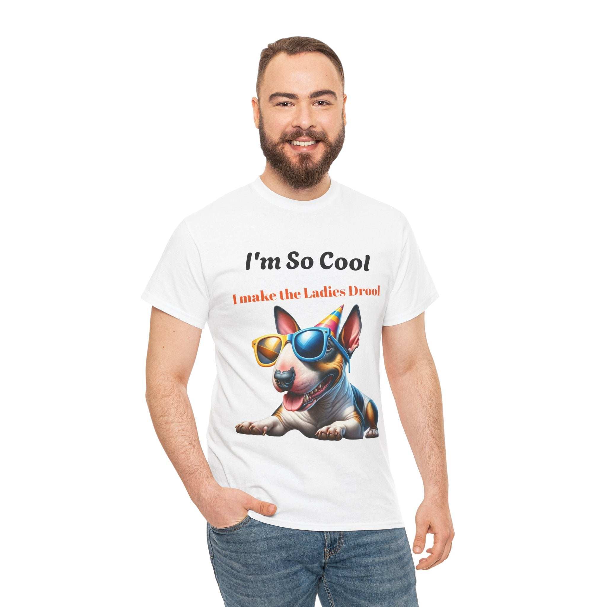 Unisex Heavy Cotton Tee - Cool Dog Graphic | I Make the Ladies Drool | Fun Pet Lover Shirt