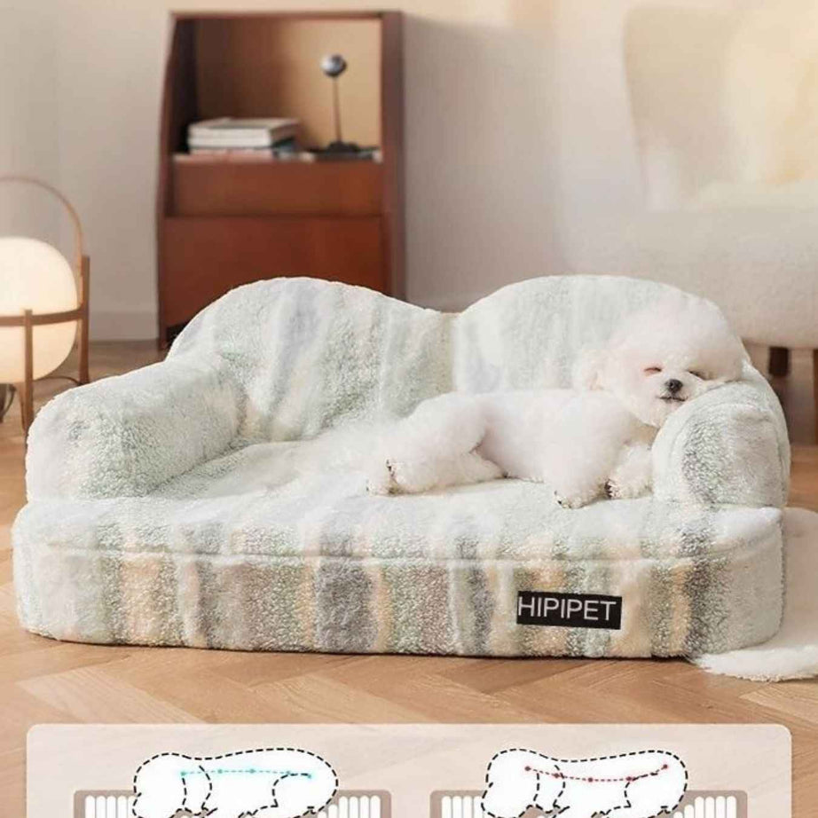Pet Plush Bolster Bed Semi-Enclosed - Cozy Nest for Cats and Dogs