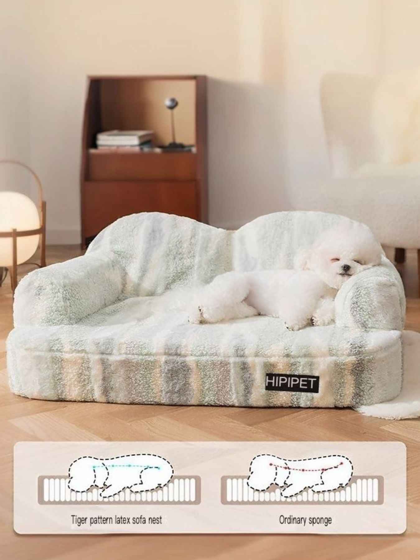 Pet Plush Bolster Bed Semi-Enclosed - Cozy Nest for Cats and Dogs