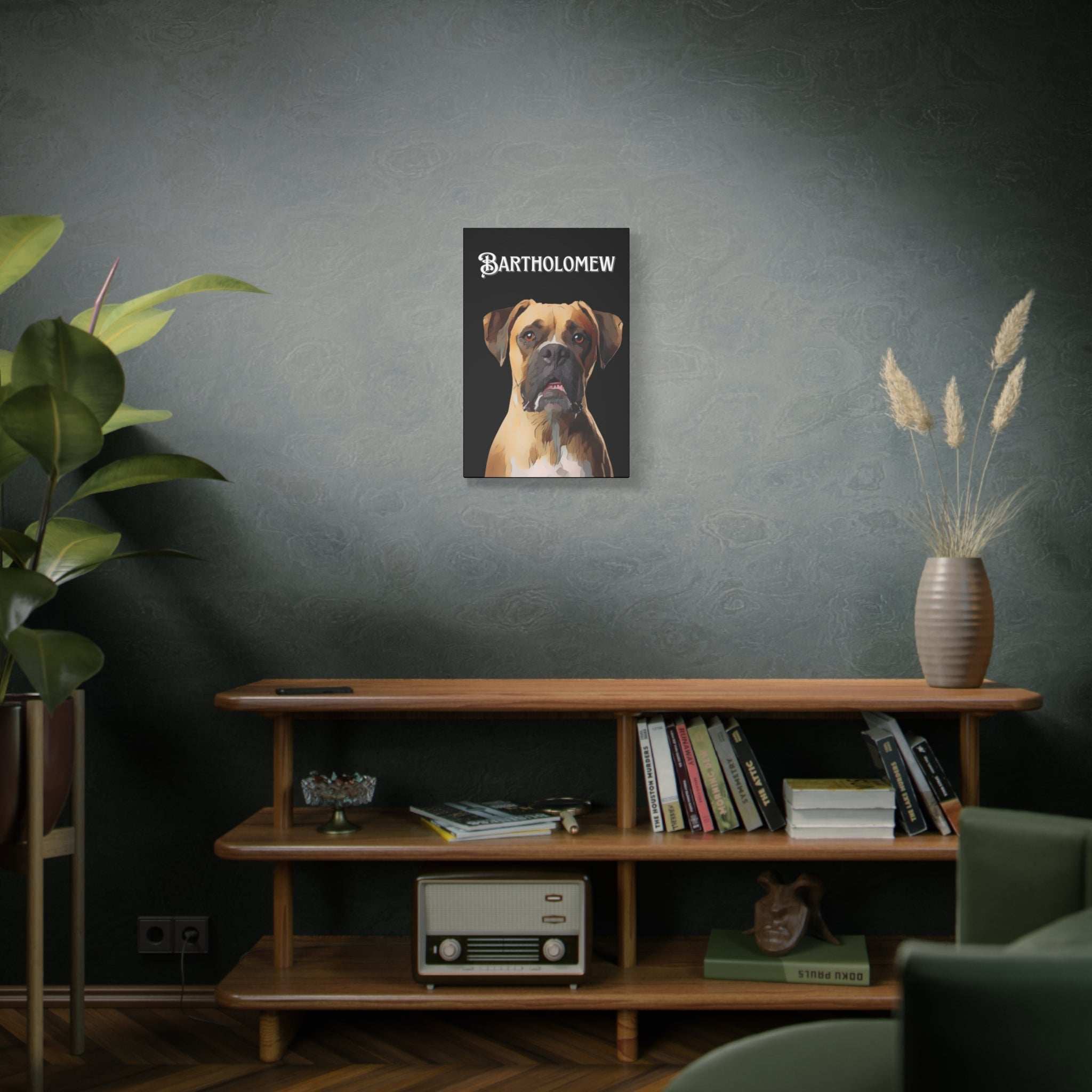 Cartoon Personalized Black Canvas Art - Custom Made Portrait of Your Pet(s)