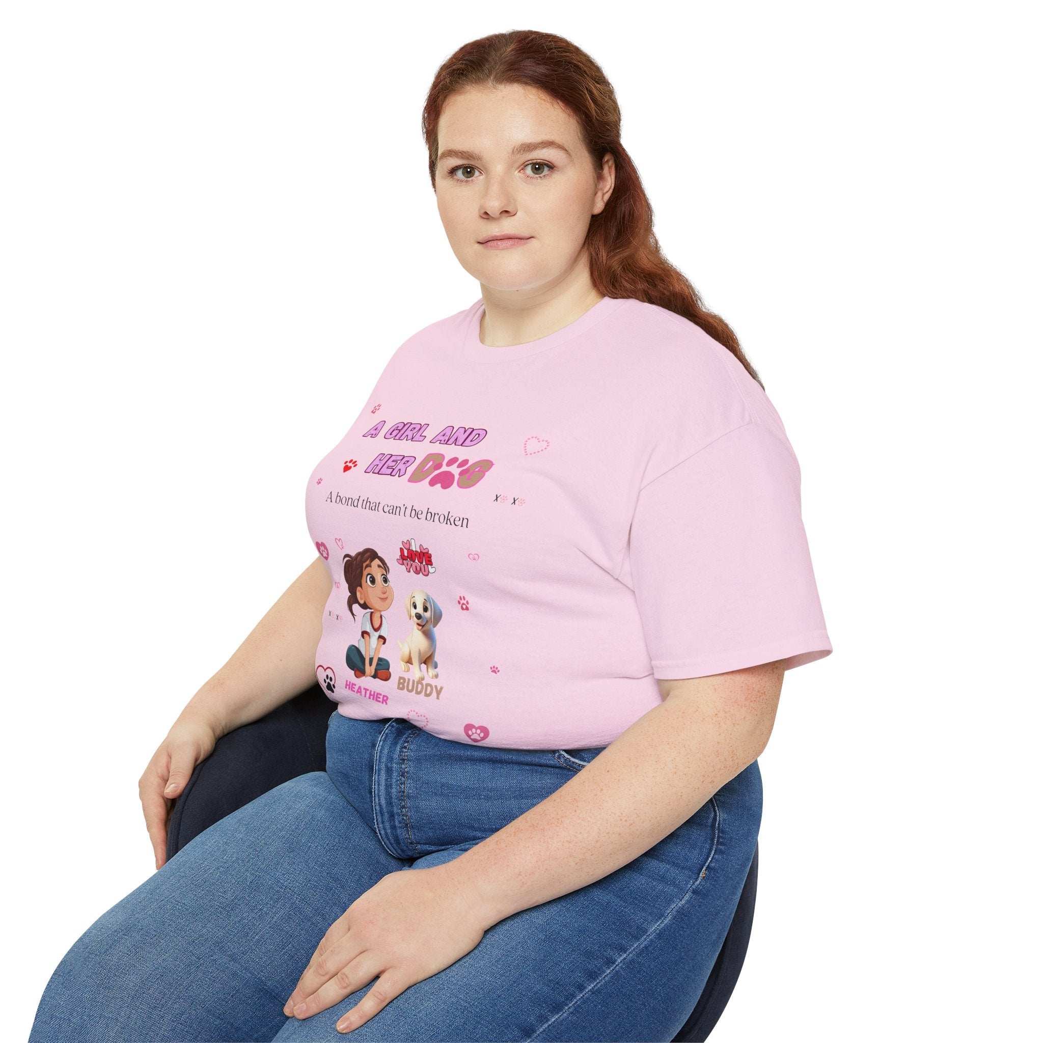 Girl and Her Dog Unisex Tee | Cute Pet Lover Shirt | Personalized Gift