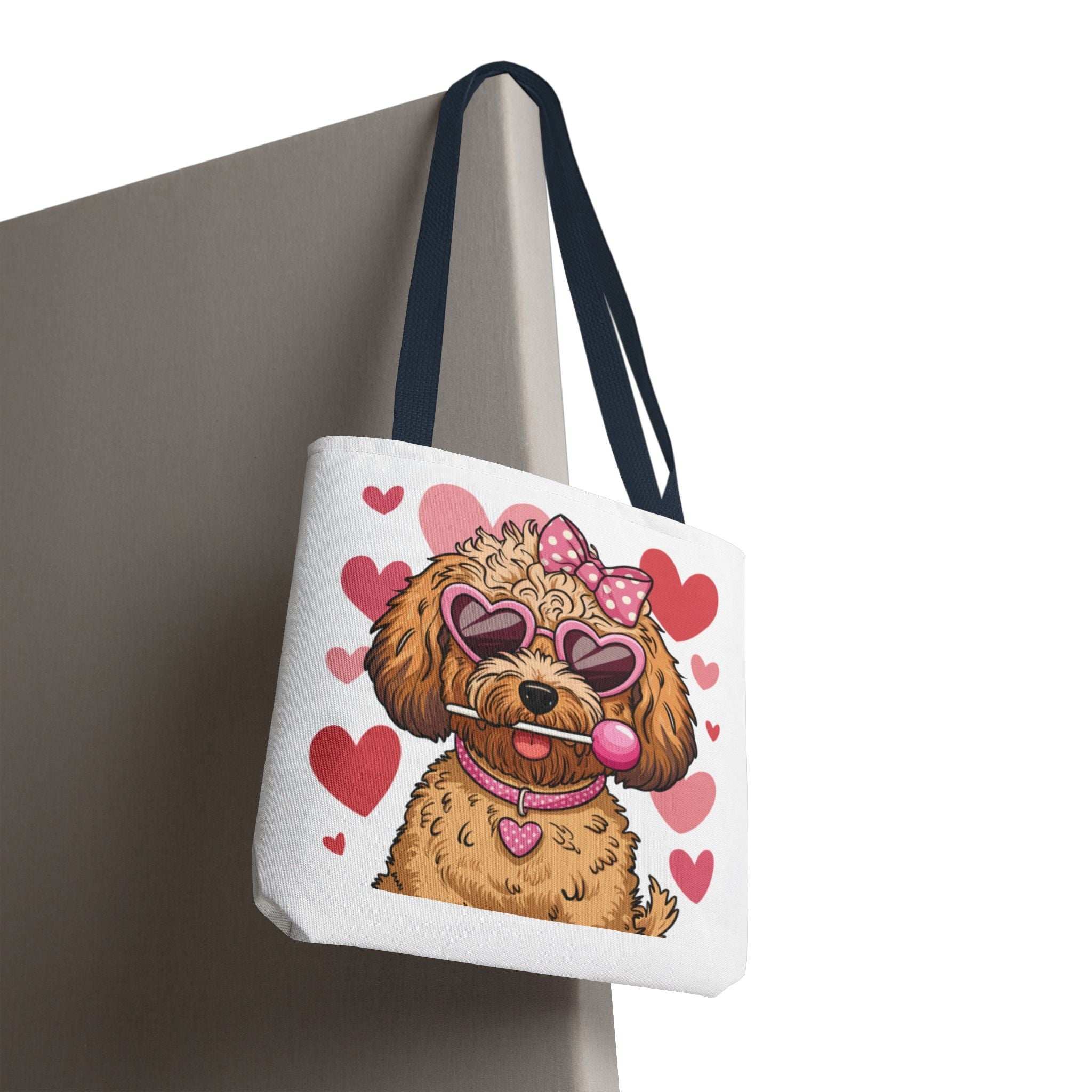 Cute Dog Lover Tote Bag with Heart Design