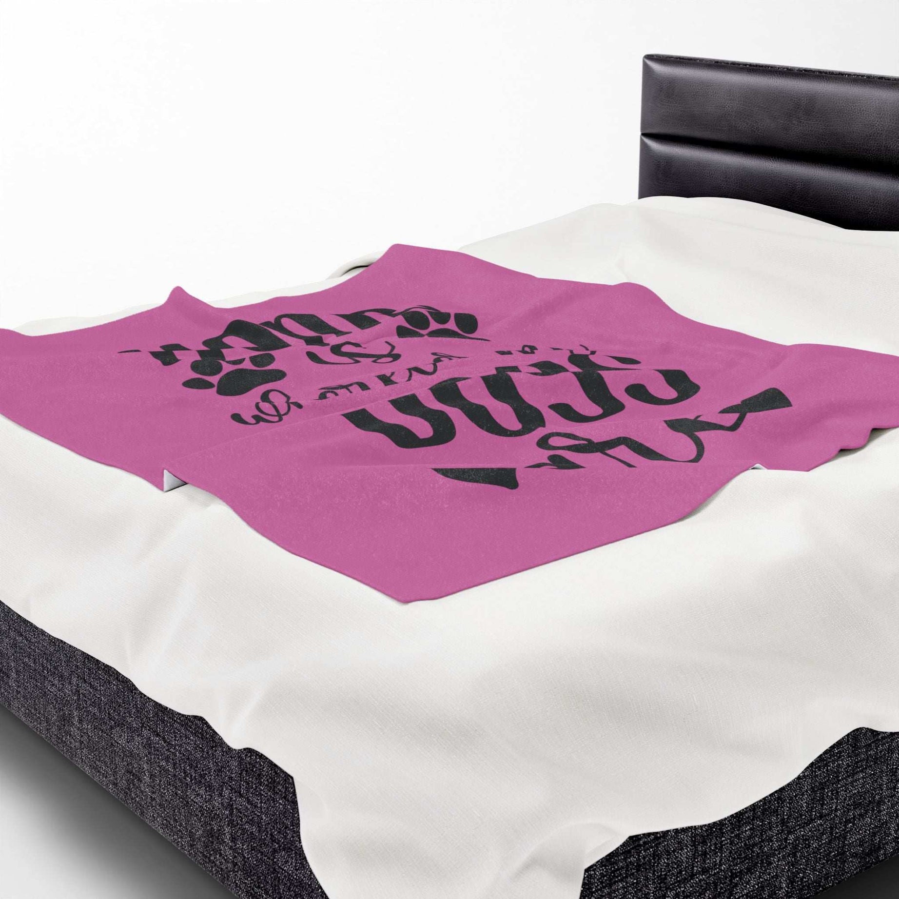 Cozy Pet Lover's Blanket - "Home is Wherever My Dogs Are" - Velveteen Plush