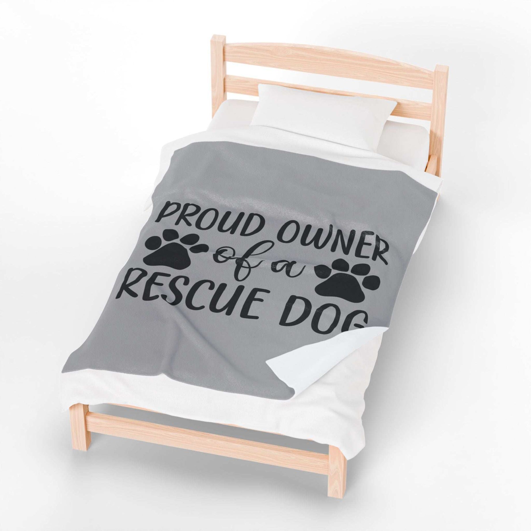 Proud Owner of a Rescue Dog Velveteen Plush Blanket - Cozy Pet Lover Gift