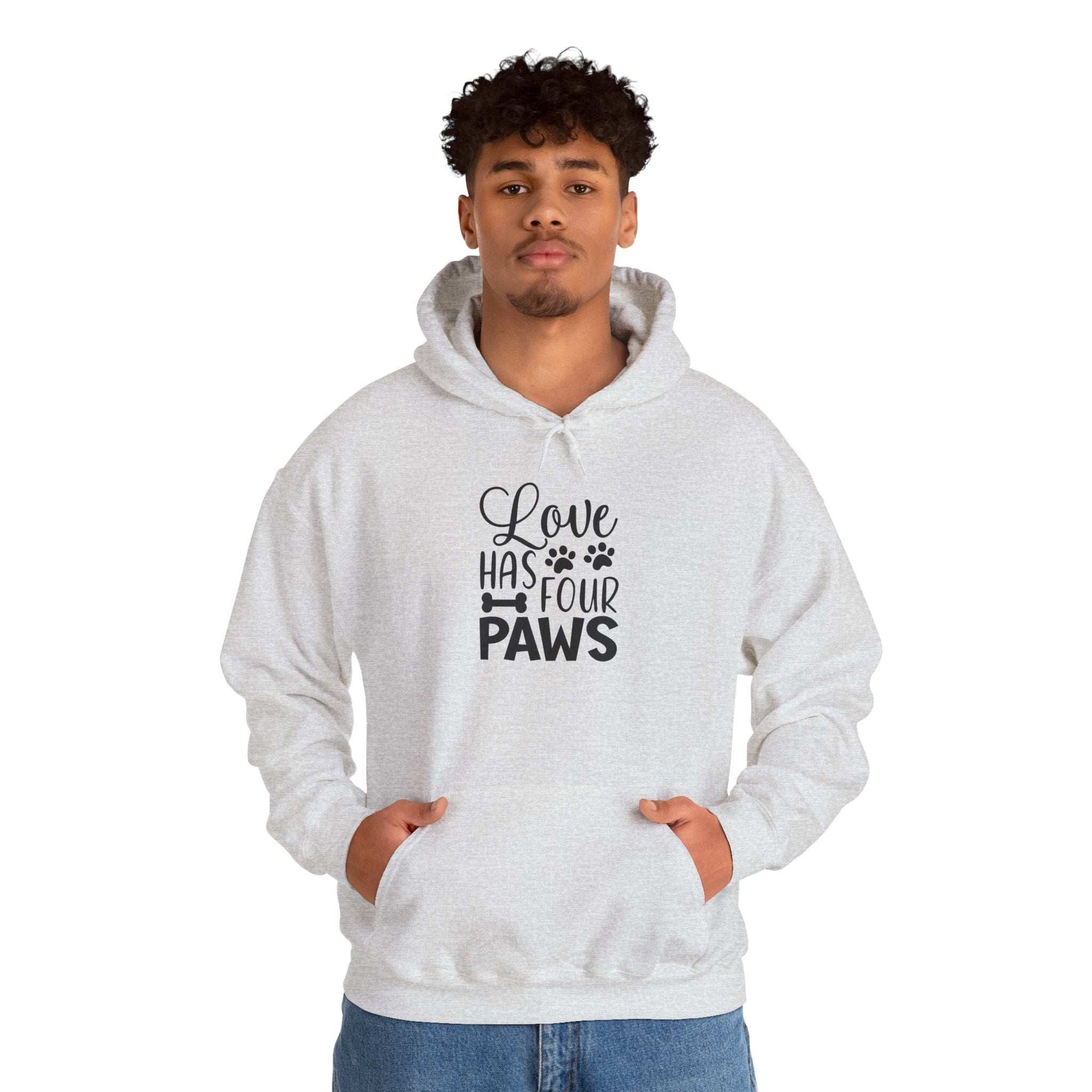 Love Has Four Paws Hoodie – Cozy Unisex Sweatshirt for Pet Lovers