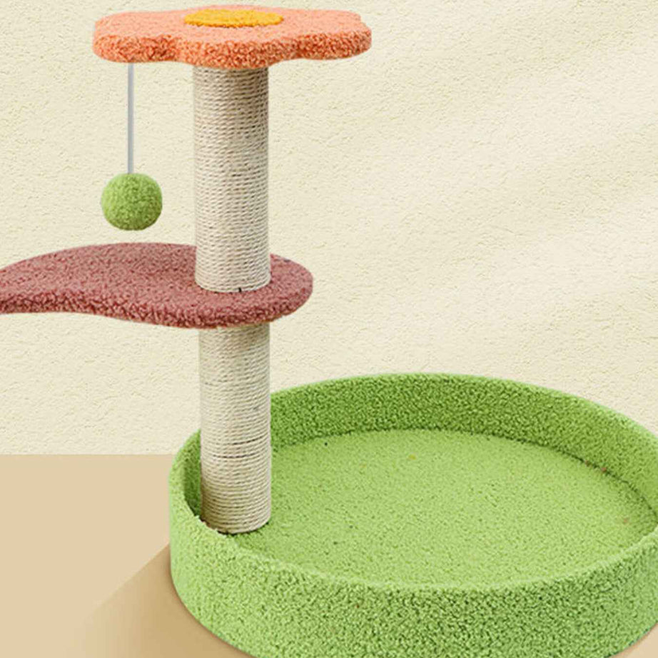 Cat Scratching Post with Bed - Sisal Tower and Toy
