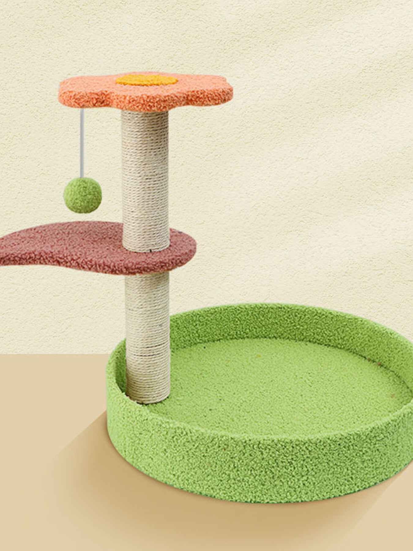 Cat Scratching Post with Bed - Sisal Tower and Toy