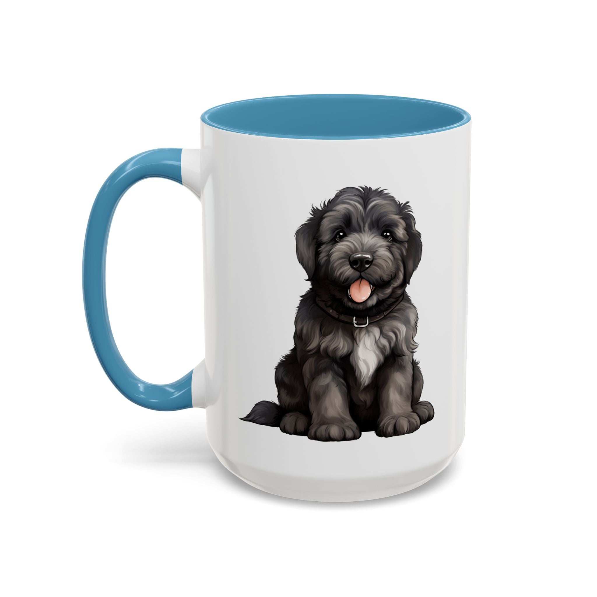Cute Bouvier Des Flanders Dog Design Accent Coffee Mug - 11oz & 15oz