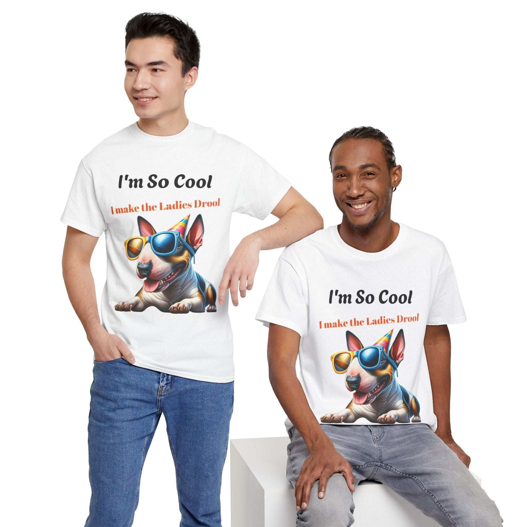 Unisex Heavy Cotton Tee - Cool Dog Graphic | I Make the Ladies Drool | Fun Pet Lover Shirt
