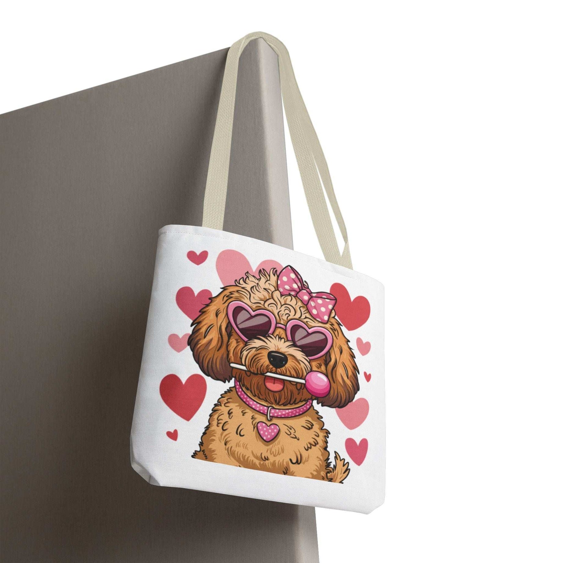Cute Dog Lover Tote Bag with Heart Design