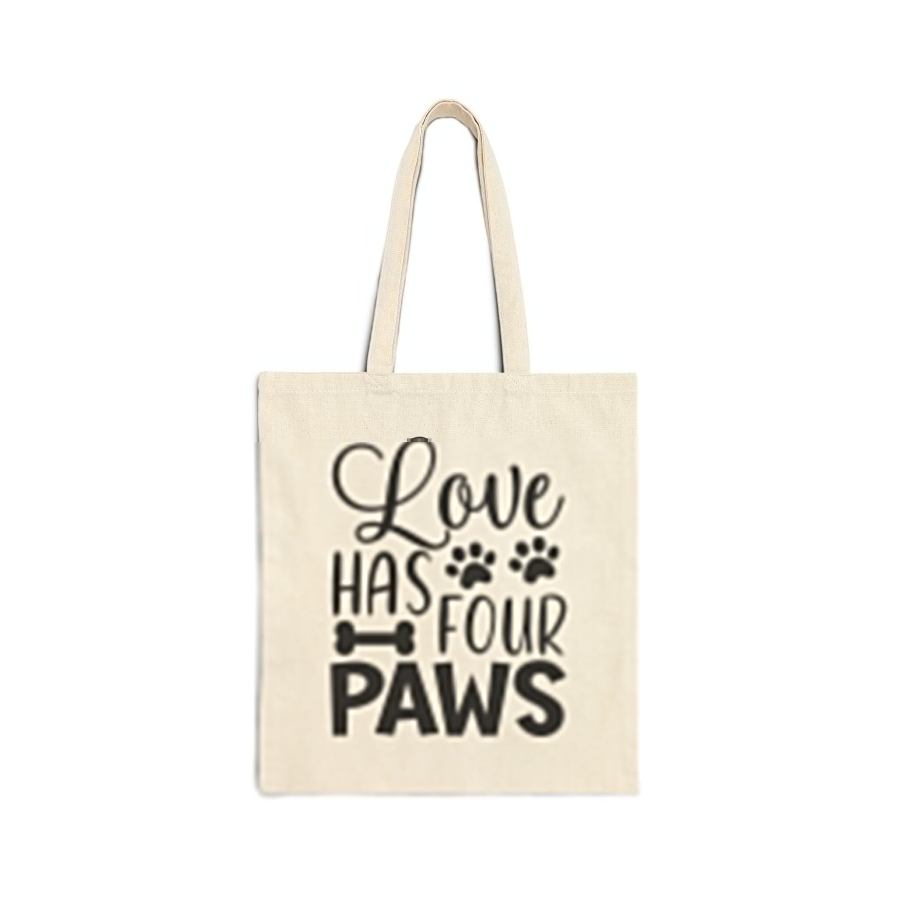 Funny Dog Mom Cotton Canvas Tote Bag - Love Has Four Paws