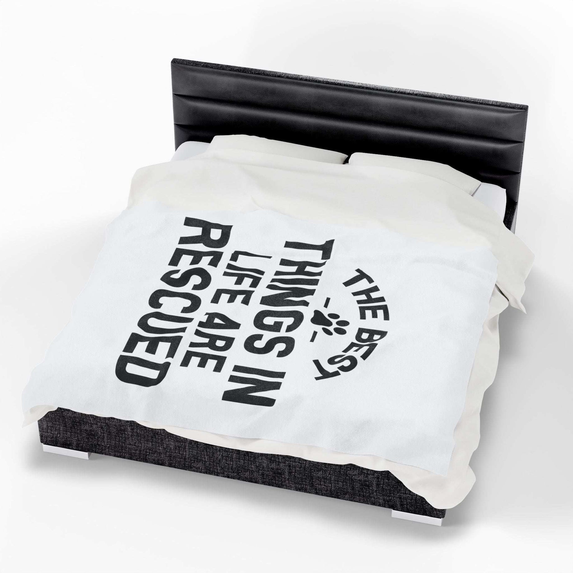 Inspirational Pet Best Rescue - Velveteen Plush Blanket