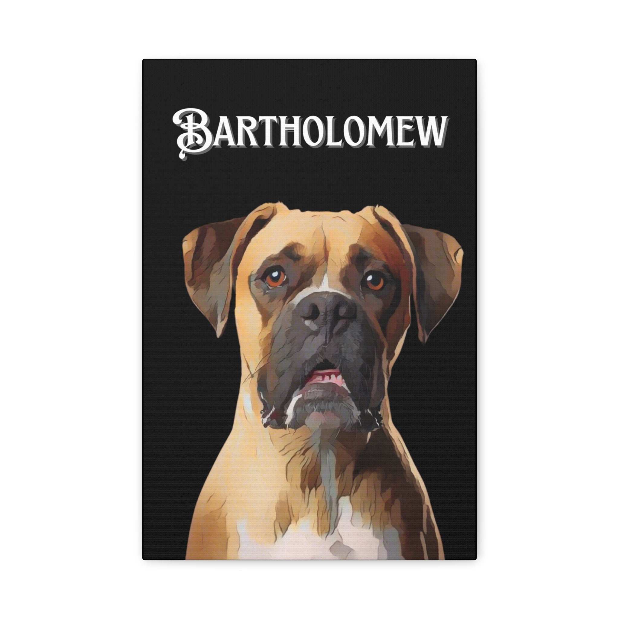 Cartoon Personalized Black Canvas Art - Custom Made Portrait of Your Pet(s)