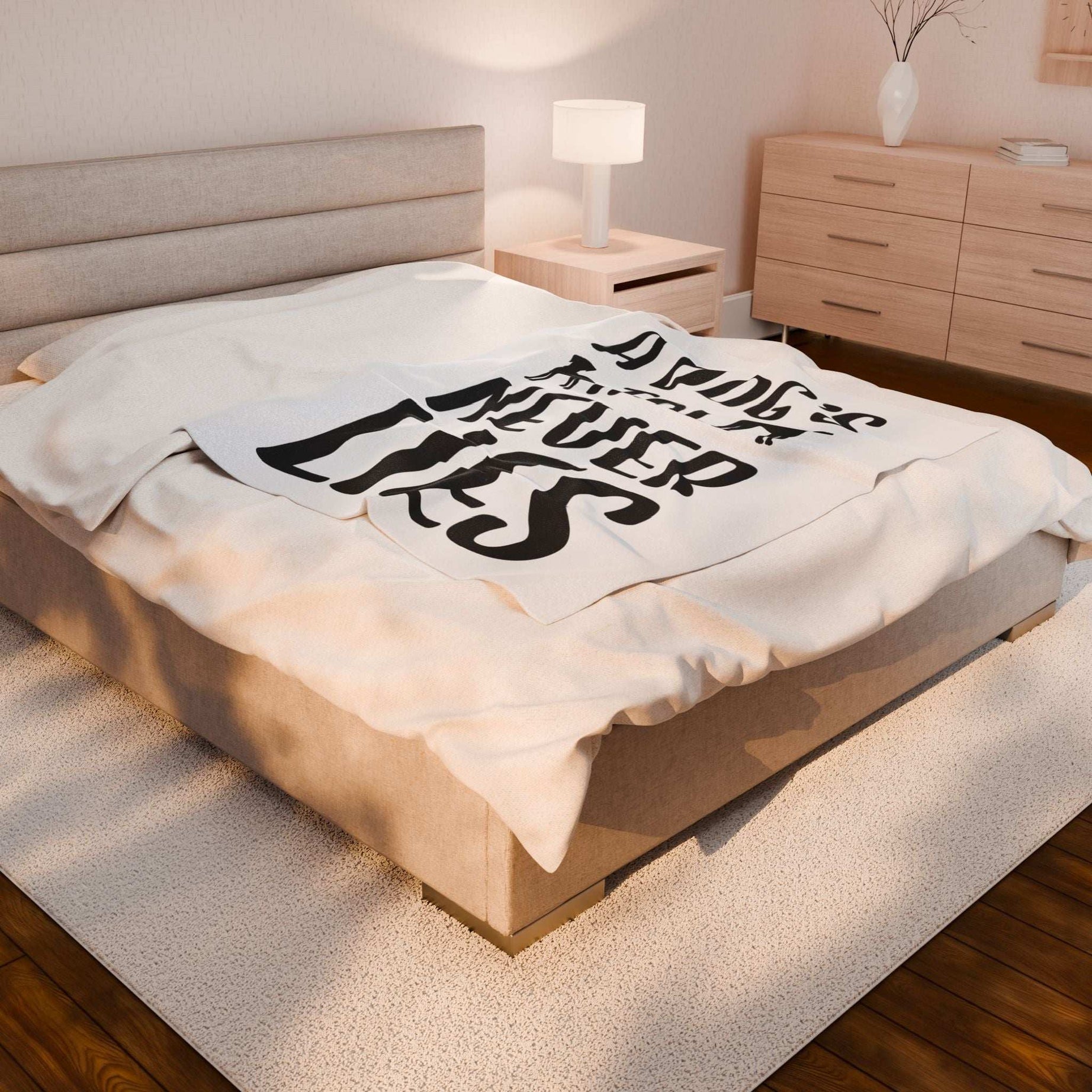 Cozy Velveteen Plush Blanket - "A Dog's Tail Never Lies" - Pet Lover Gift