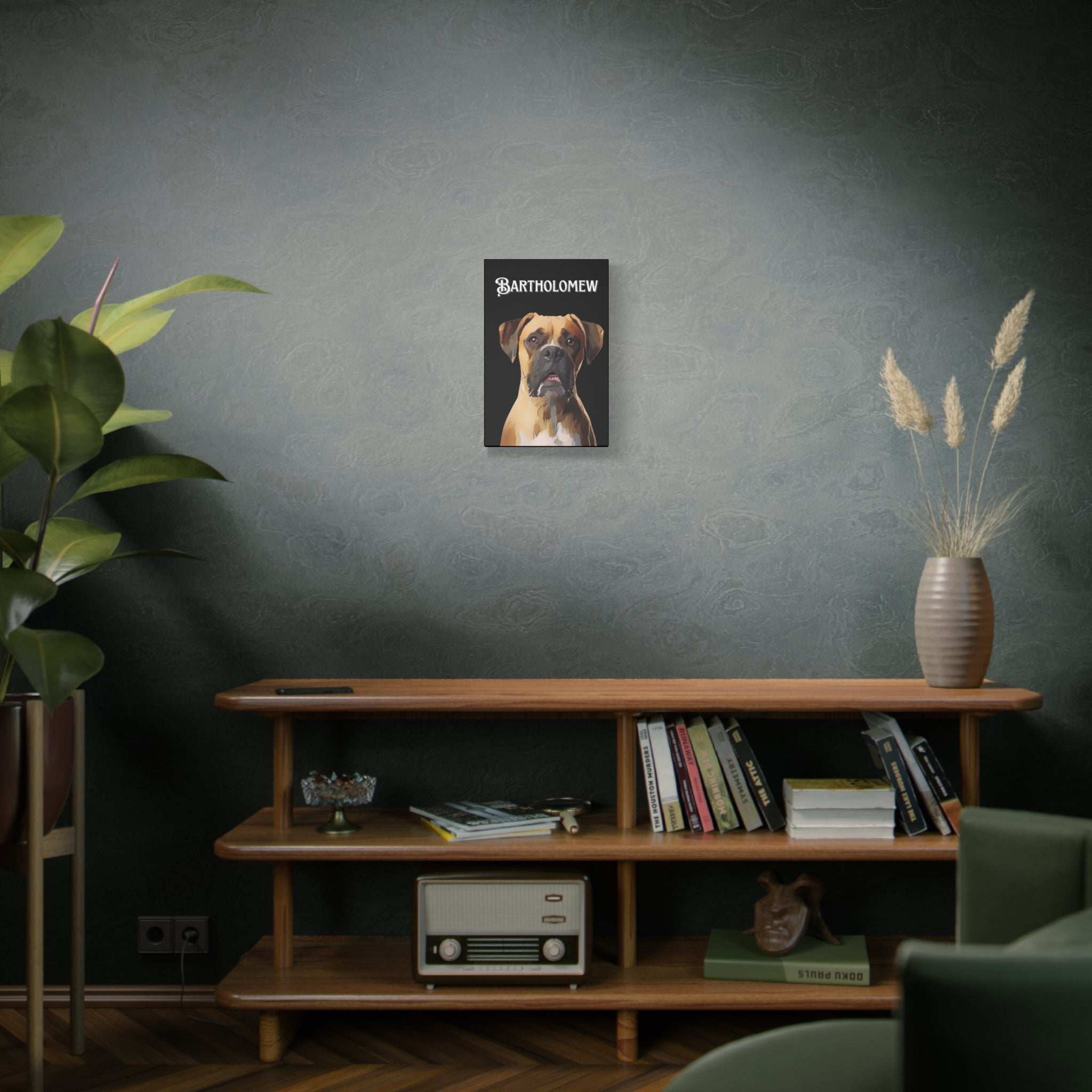 Cartoon Personalized Black Canvas Art - Custom Made Portrait of Your Pet(s)