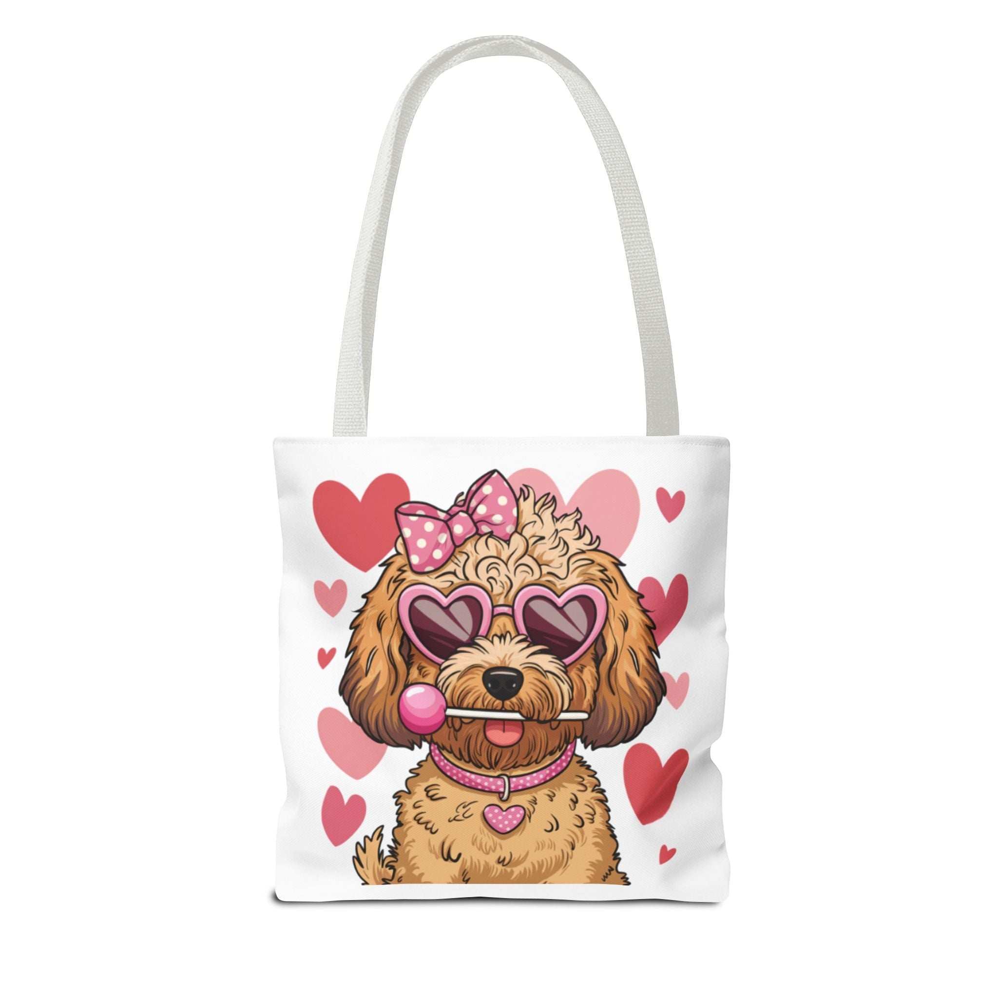 Cute Dog Lover Tote Bag with Heart Design