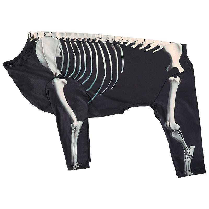 Spooky Skull Dog Halloween Outfit - Gothic Pet Dress Up Costume