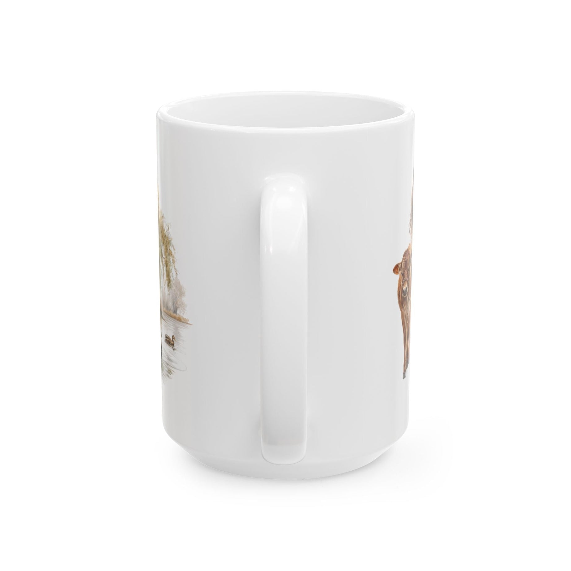 Vintage Country Ceramic Mug - Rustic Animal Coffee Cup
