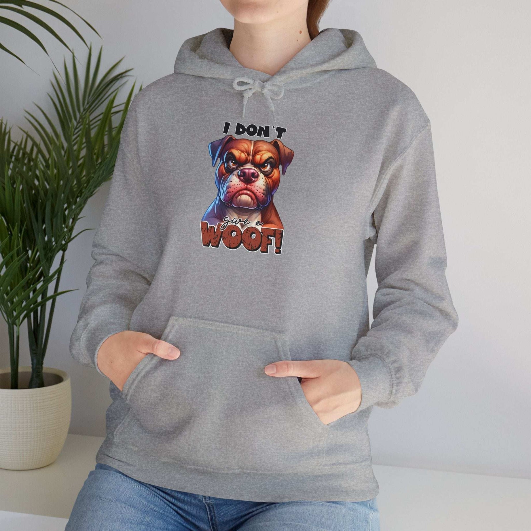 Fun Dog-Themed Unisex Hoodie - "I Don't Give a Woof"