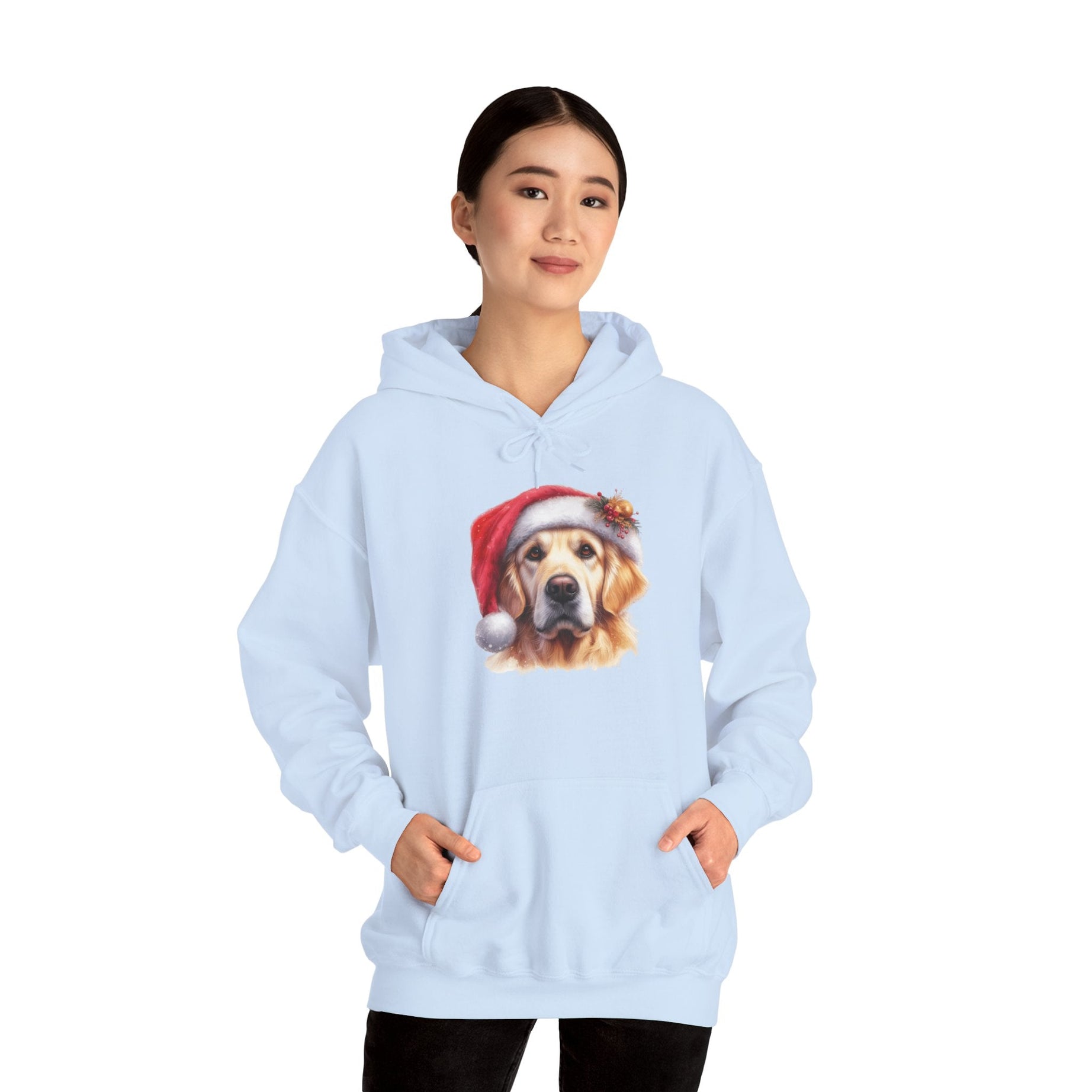 Christmas Hoodie - Golden Retriever in Santa Hat