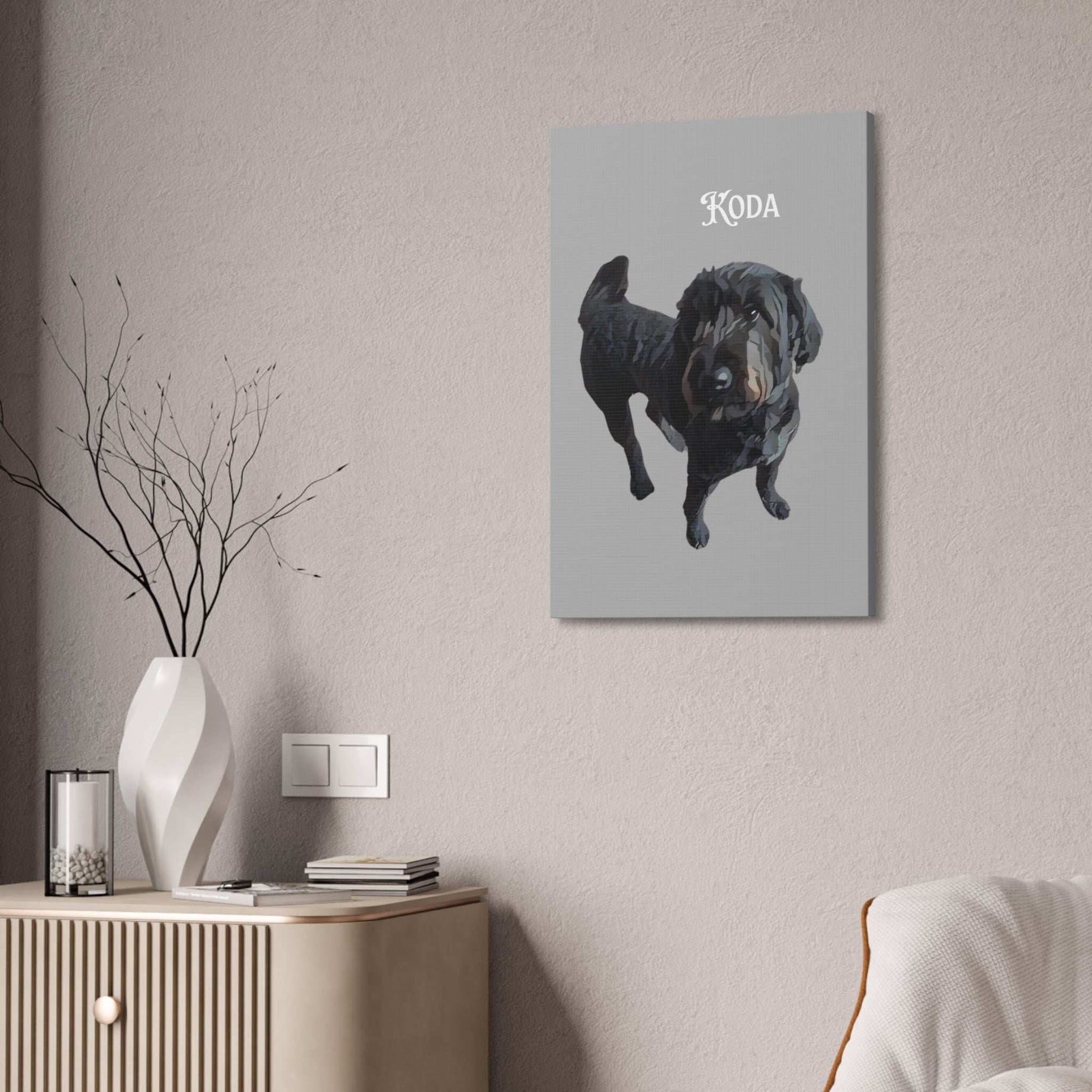 PAW-sonalized Light Grey Canvas Print | Upload Photo~Choose size