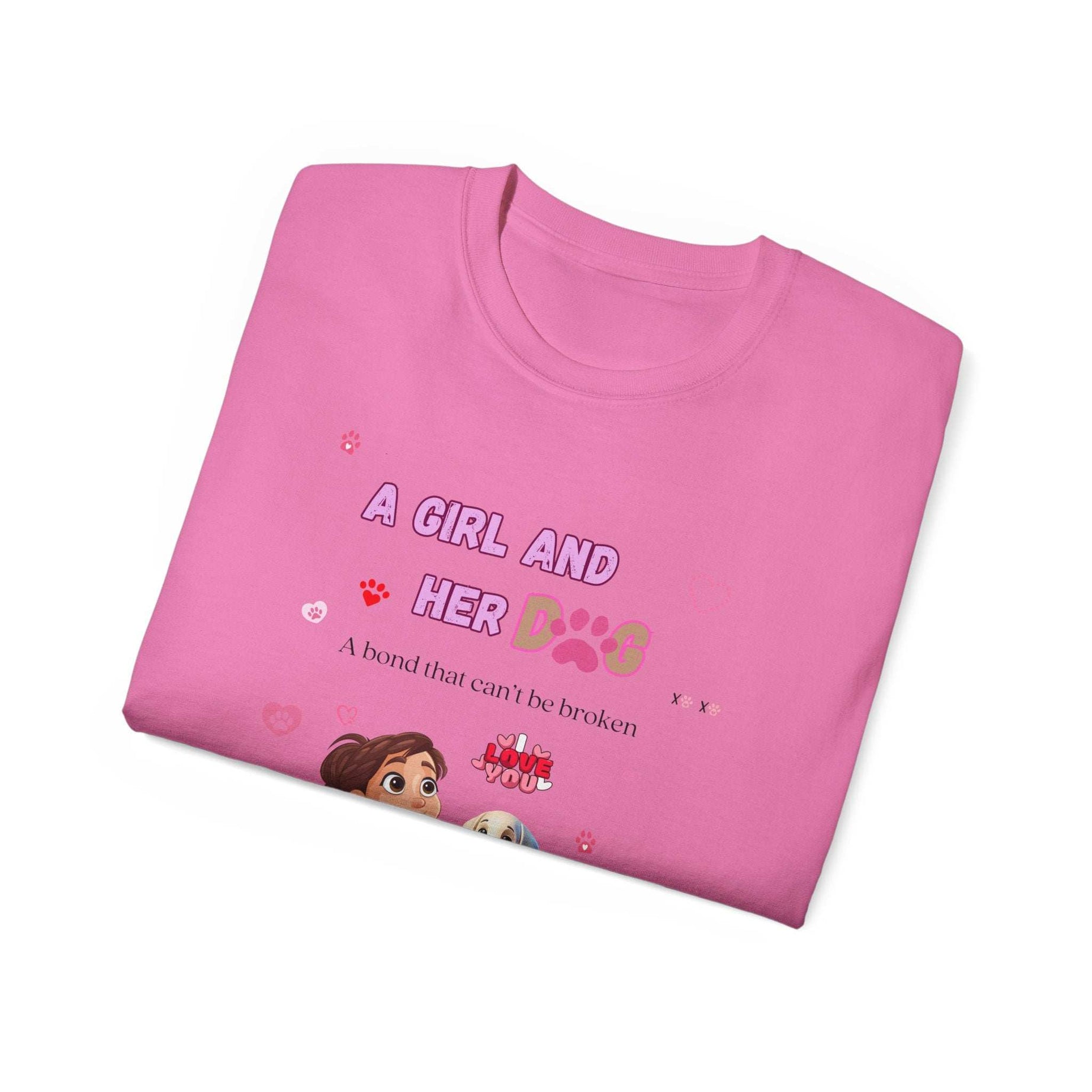 Girl and Her Dog Unisex Tee | Cute Pet Lover Shirt | Personalized Gift