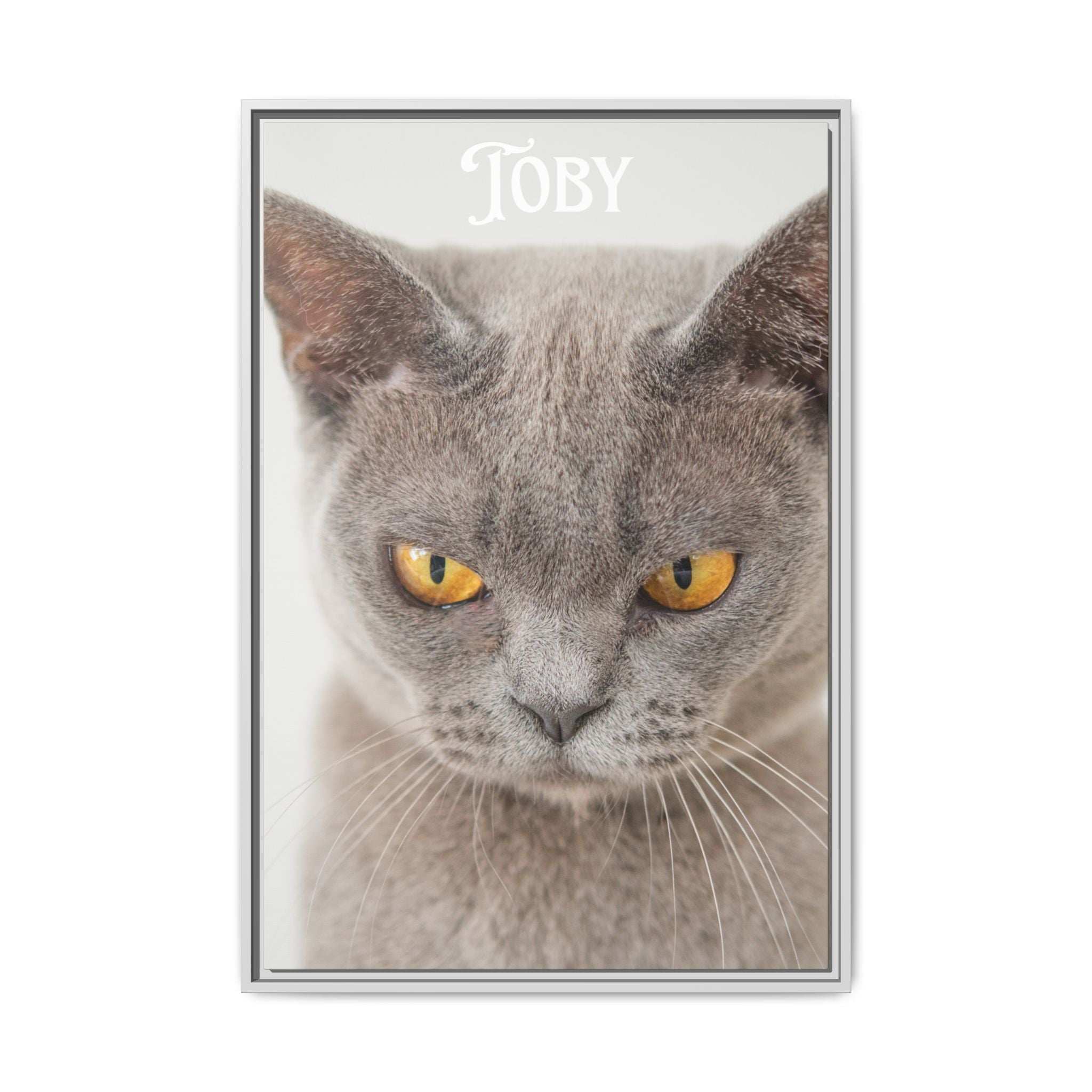 Personalized Photo Wall Art - Framed Matte Canvas Print for Pet Lovers - Customizable Name Print