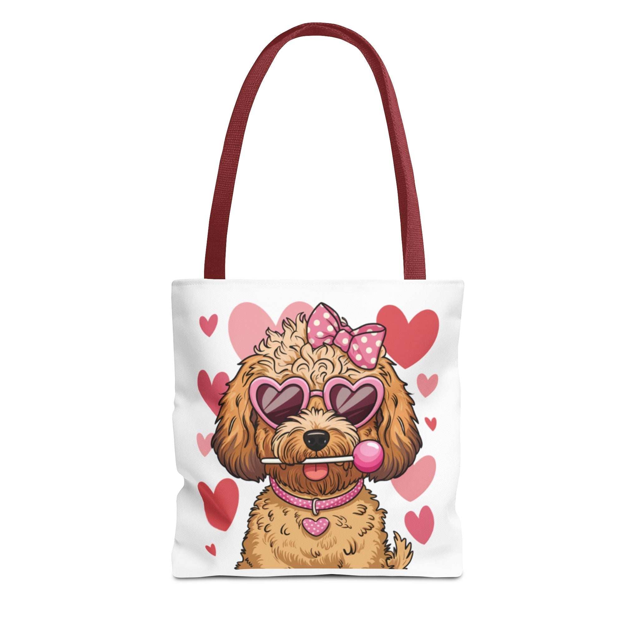 Cute Dog Lover Tote Bag with Heart Design