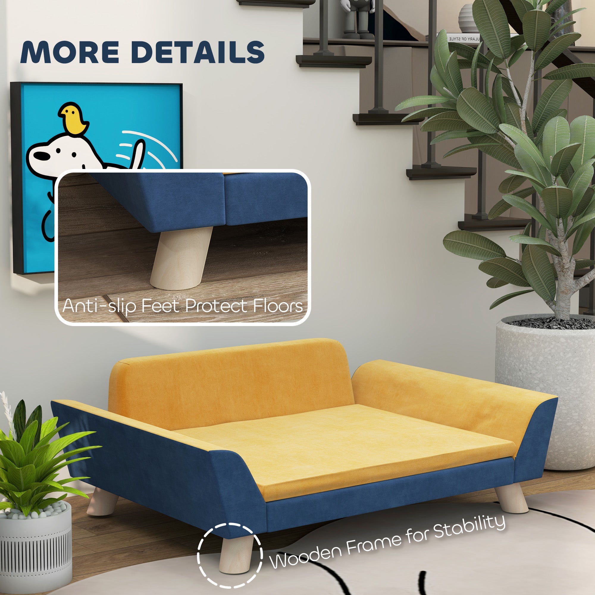 Dog Sofa Bed for Small Dogs - Washable & Elevated Couch