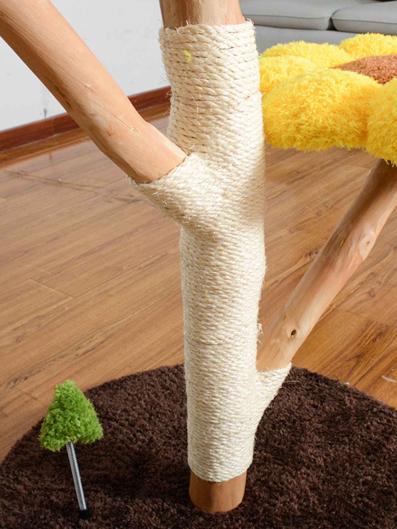 Cat Tree Sunflower Multi-Level - Wooden Condo with Perch Platforms