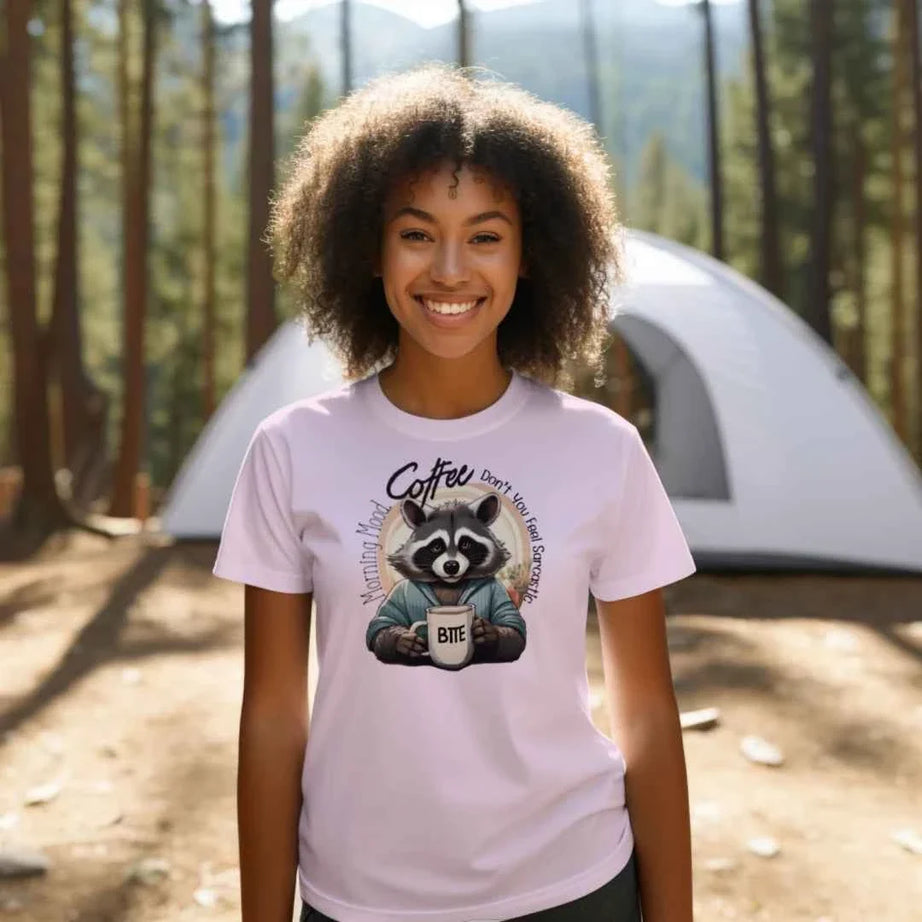 Comfort Colors T-Shirt - Raccoon Morning Coffee