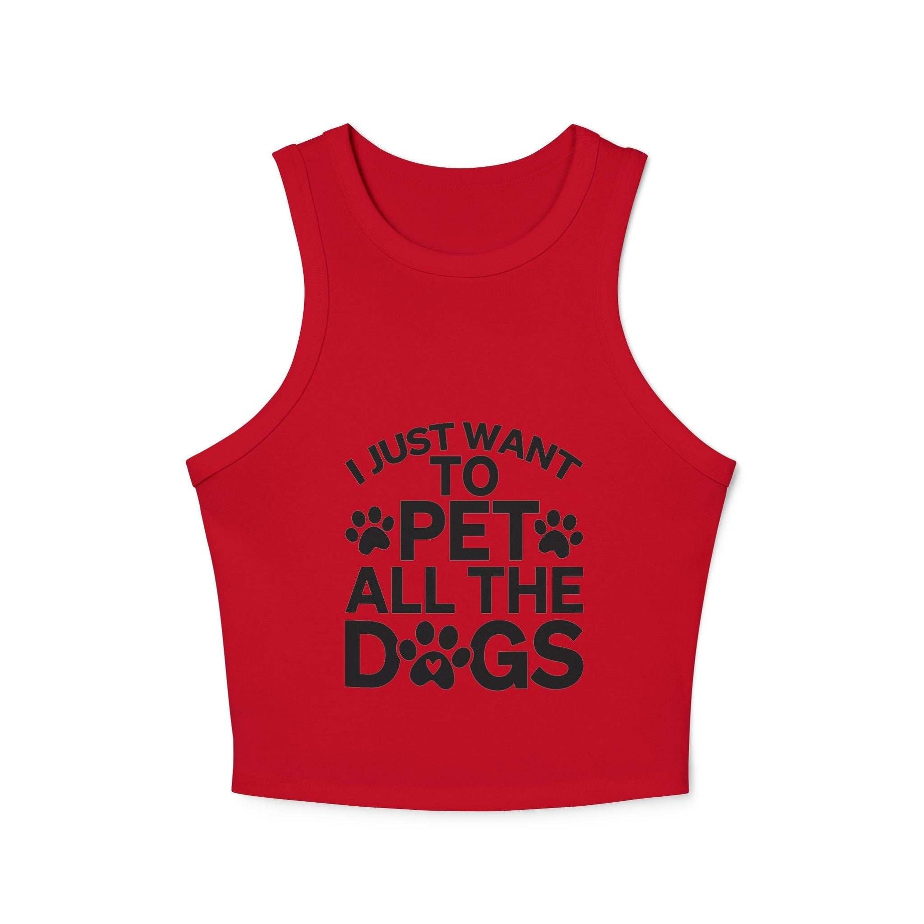 I Just Want to Pet All the Dogs - Women's Micro Rib Racer Tank Top - Cute Pet Lover Apparel