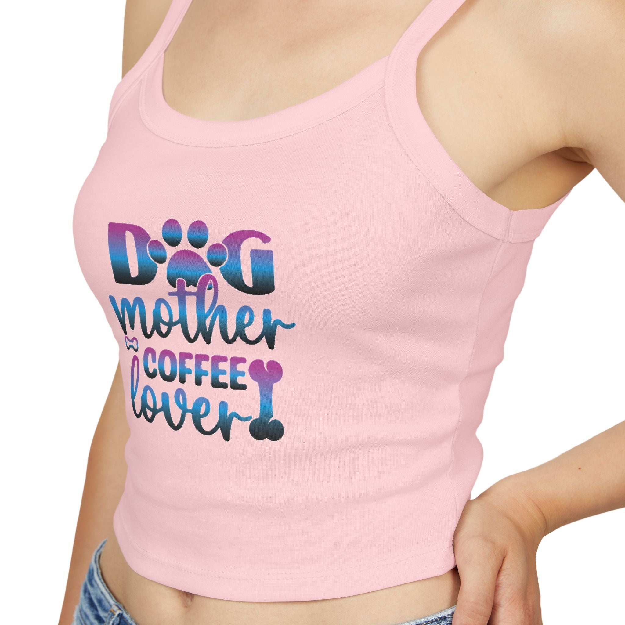 Dog Mother Coffee Lover Spaghetti Strap Tank Top