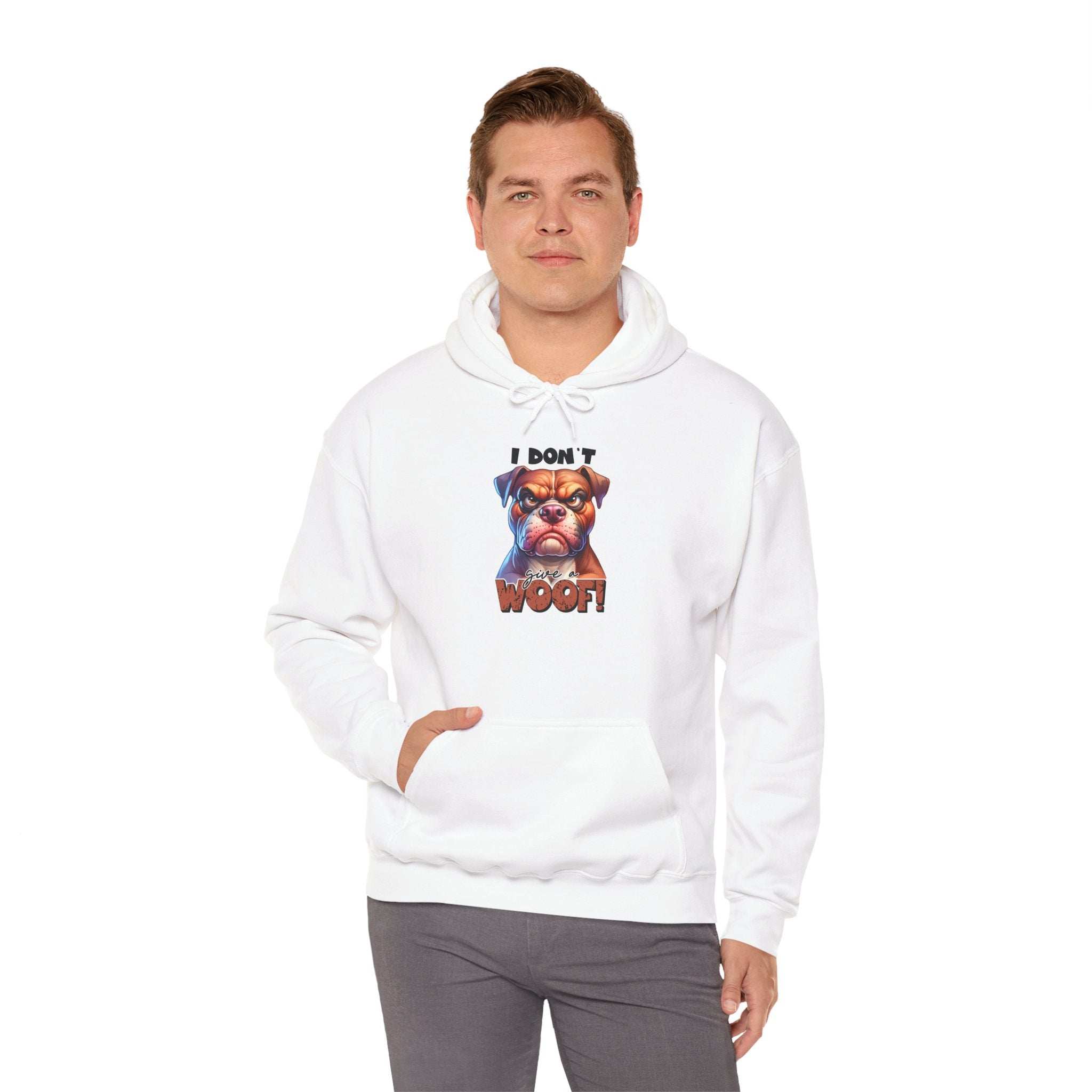 Fun Dog-Themed Unisex Hoodie - "I Don't Give a Woof"