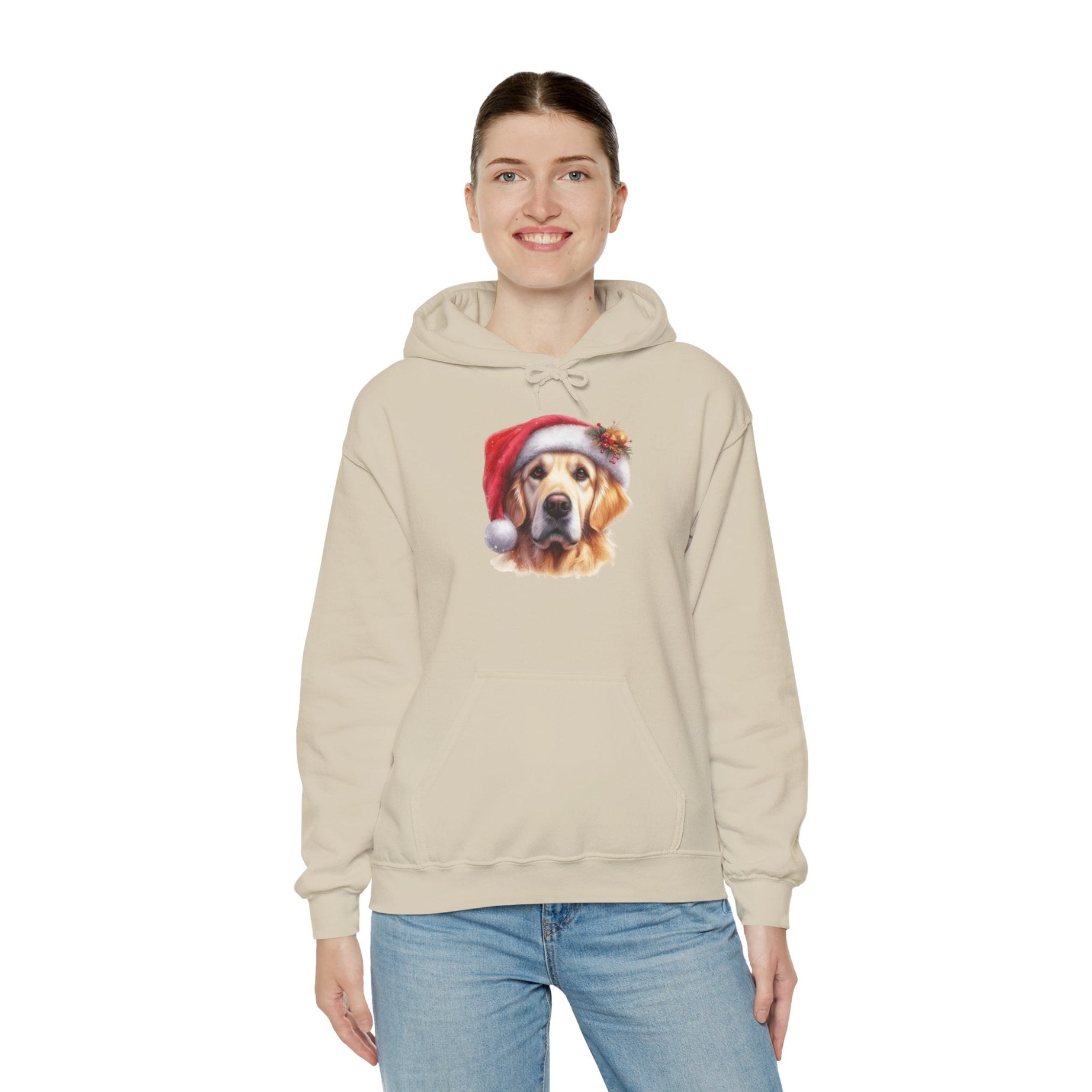 Christmas Hoodie - Golden Retriever in Santa Hat