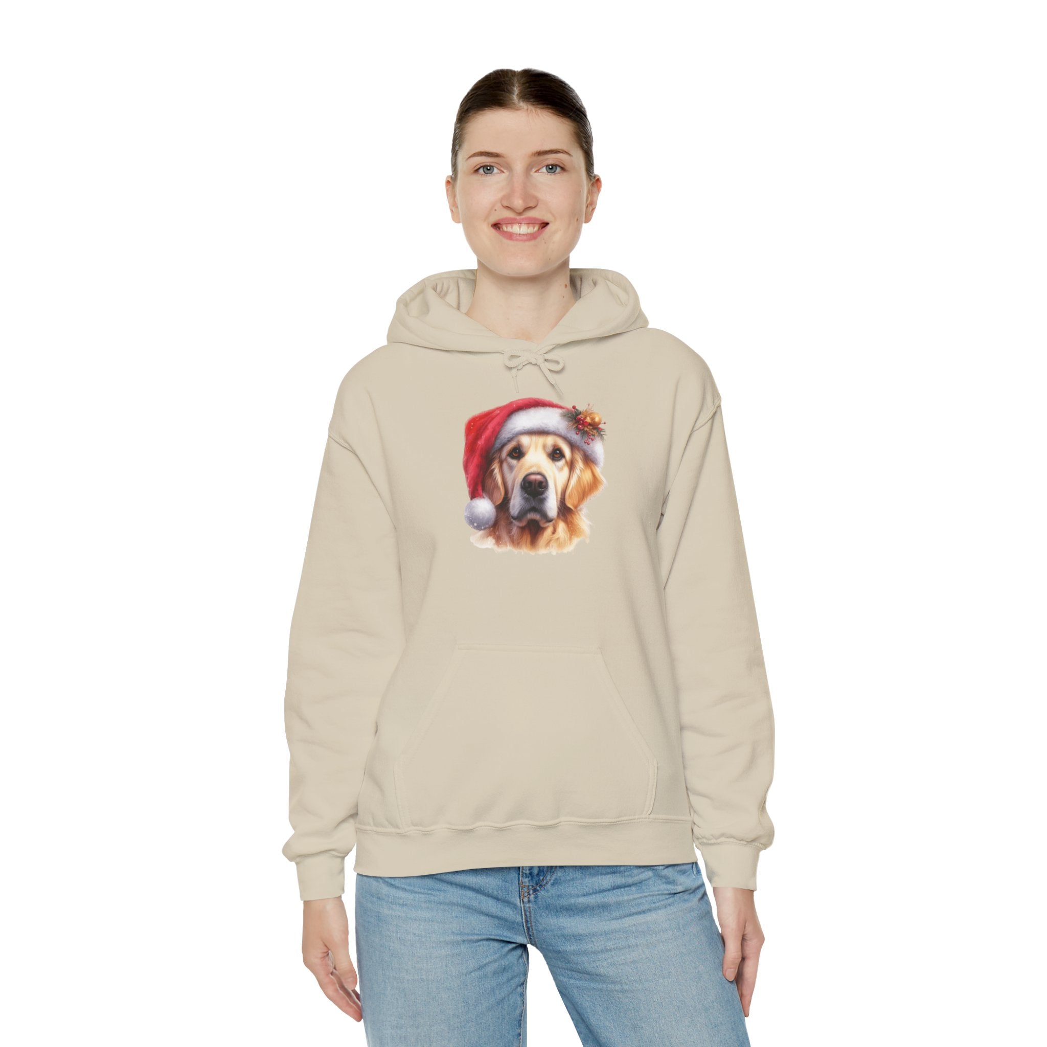 Christmas Hoodie - Golden Retriever in Santa Hat