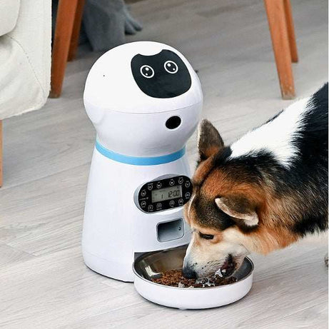 Automatic Robot Style Intelligent Audible Pet Feeder - Record your Message