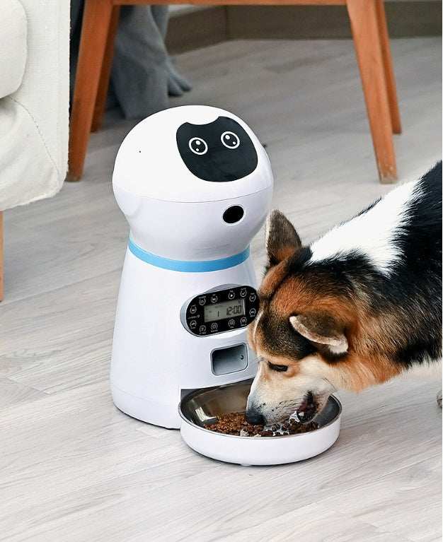 Automatic Robot Style Intelligent Audible Pet Feeder - Record your Message