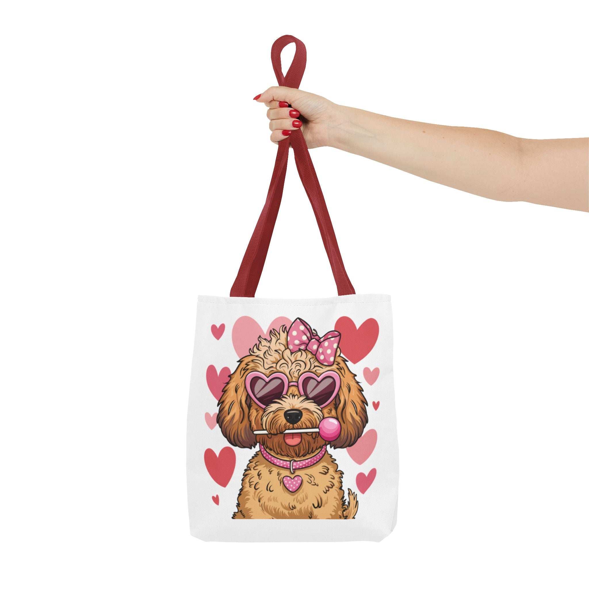 Cute Dog Lover Tote Bag with Heart Design